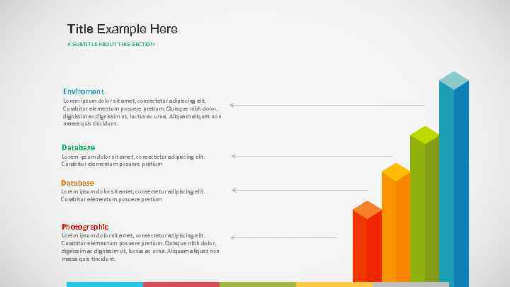 Title Example Here A SUBTITLE ABOUT THIS SECTION Enviroment Lorem ipsum dolor sit amet,