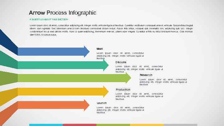 Arrow Process Infographic A SUBTITLE ABOUT THIS SECTION Lorem ipsum dolor sit amet, consectetur