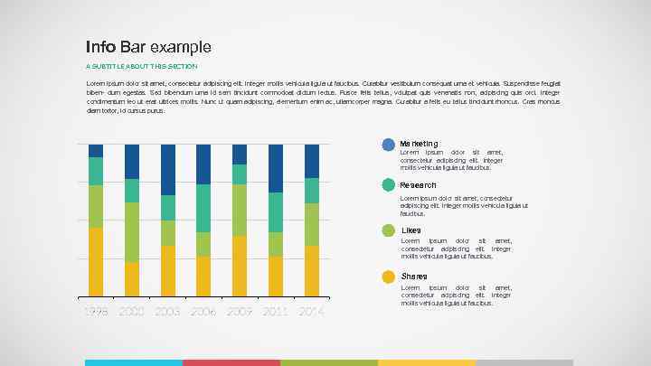 Info Bar example A SUBTITLE ABOUT THIS SECTION Lorem ipsum dolor sit amet, consectetur