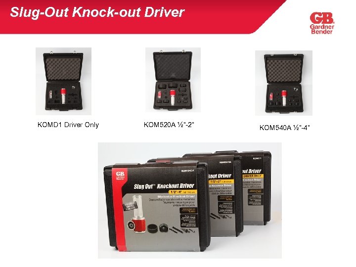 Slug-Out Knock-out Driver KOMD 1 Driver Only KOM 520 A ½”-2” © Milwaukee Electric