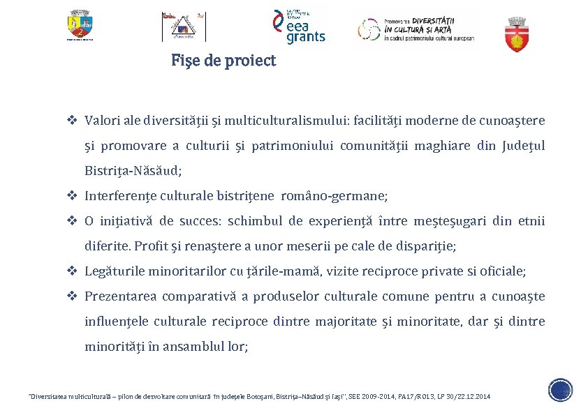 Fișe de proiect v Valori ale diversității și multiculturalismului: facilități moderne de cunoaștere și