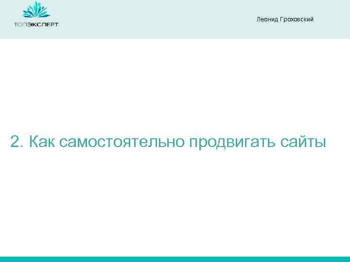 Леонид Гроховский 2. Как самостоятельно продвигать сайты 