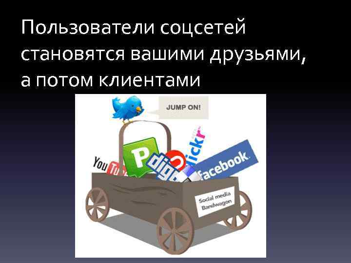 Пользователи соцсетей становятся вашими друзьями, а потом клиентами 