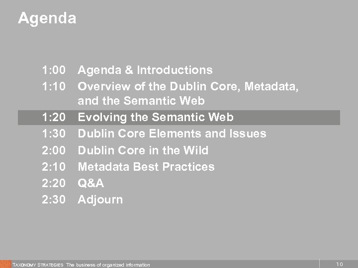 Agenda 1: 00 1: 10 1: 20 1: 30 2: 00 2: 10 2: