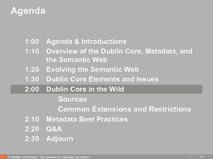 Agenda 1: 00 1: 10 1: 20 1: 30 2: 00 2: 10 2: