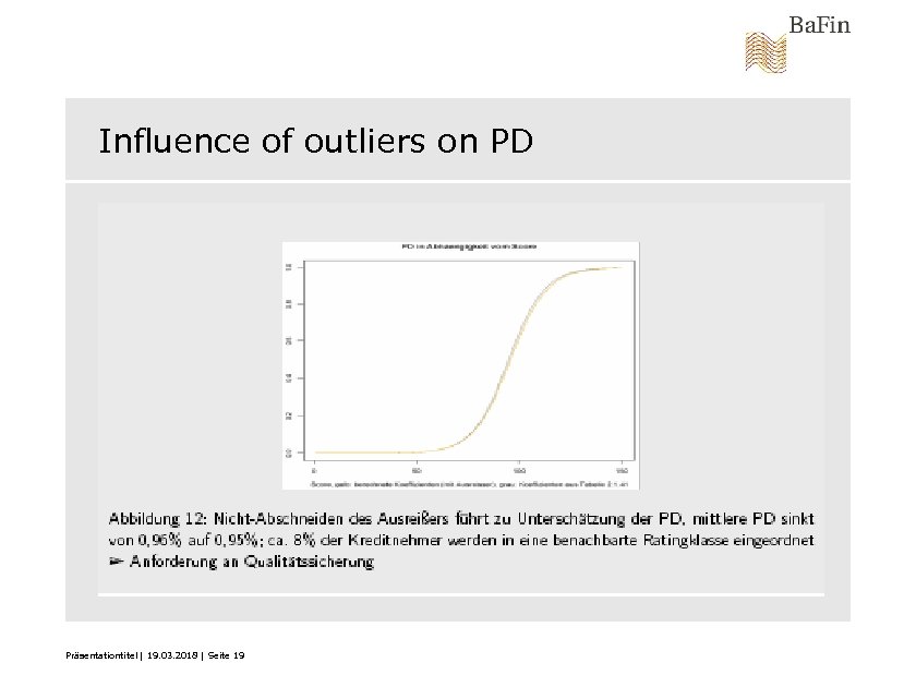 Influence of outliers on PD Präsentationtitel | 19. 03. 2018 | Seite 19 