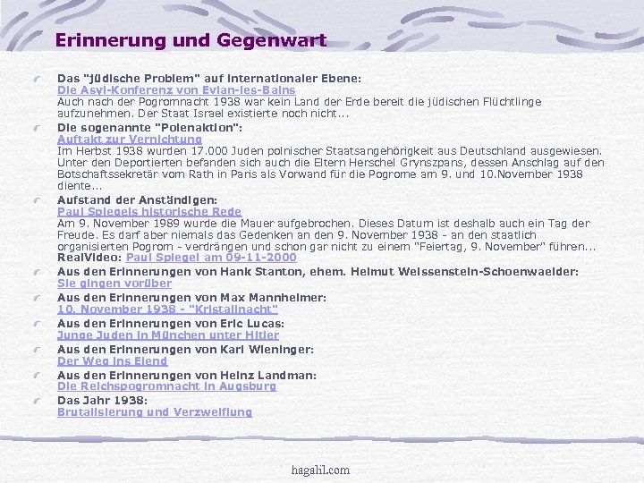 Erinnerung und Gegenwart Das "jüdische Problem" auf internationaler Ebene: Die Asyl-Konferenz von Evian-les-Bains Auch