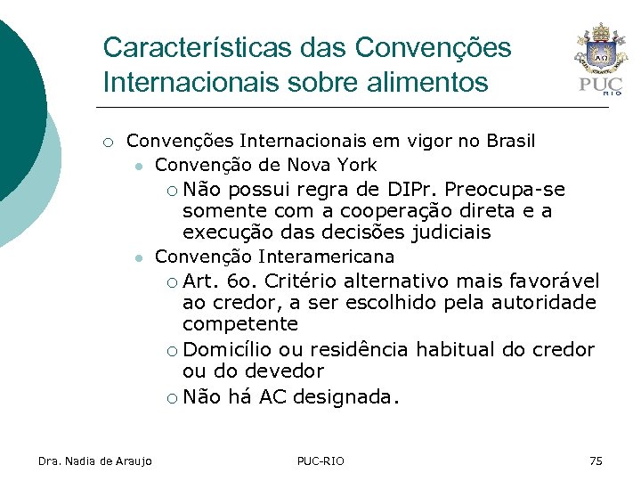 Características das Convenções Internacionais sobre alimentos ¡ Convenções Internacionais em vigor no Brasil l