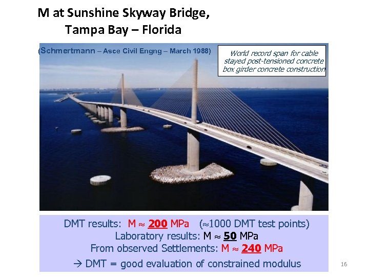 M at Sunshine Skyway Bridge, Tampa Bay – Florida (Schmertmann – Asce Civil Engng