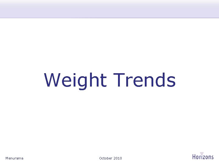 Weight Trends Menurama October 2010 