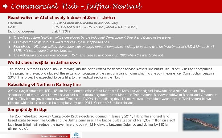  Commercial Hub – Jaffna Revival Reactivation of Atchchuvely Industrial Zone – Jaffna Location
