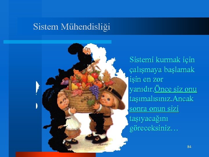 Sistem Mühendisliği Sistemi kurmak için çalışmaya başlamak işin en zor yanıdır. Önce siz onu
