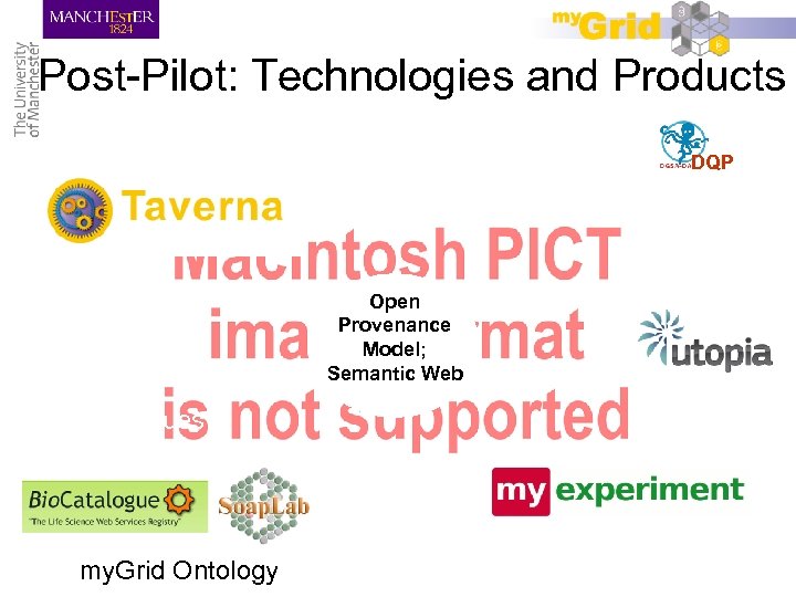 Post-Pilot: Technologies and Products DQP Scientific Workflows Distributed Query Processing Open Provenance Model; Semantic