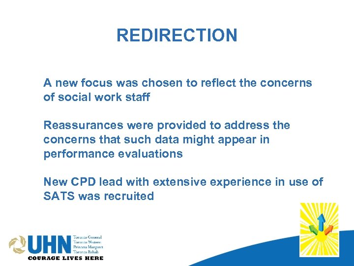 REDIRECTION A new focus was chosen to reflect the concerns of social work staff