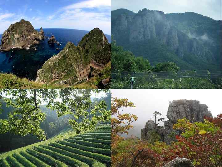 Природа 33 -43°с. ш. 124 -131° в. д. Около 4000 островов (о. Чечжудо) Макс.