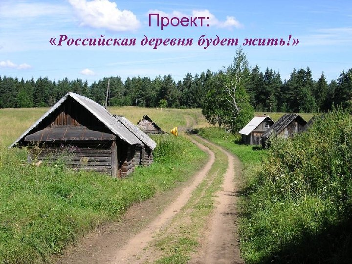 Проект: «Российская деревня будет жить!» 