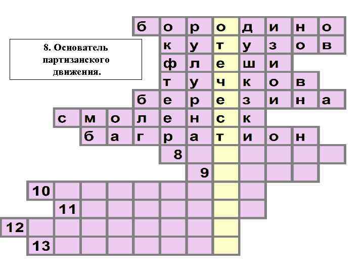 8. Основатель партизанского движения. 