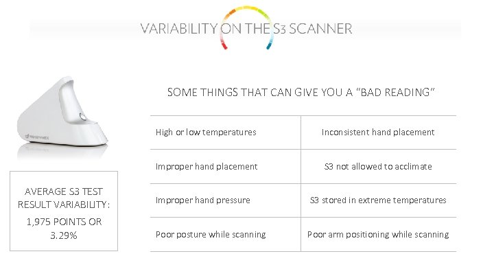 SOME THINGS THAT CAN GIVE YOU A “BAD READING” High or low temperatures Inconsistent