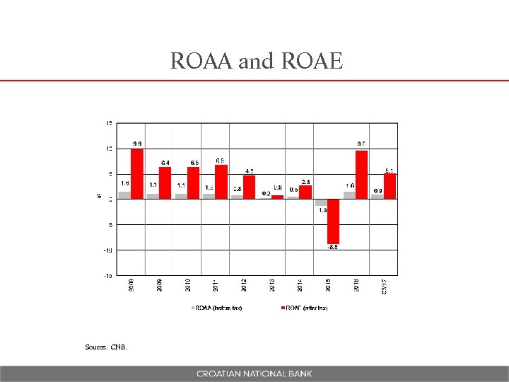 ROAA and ROAE Source: CNB. 