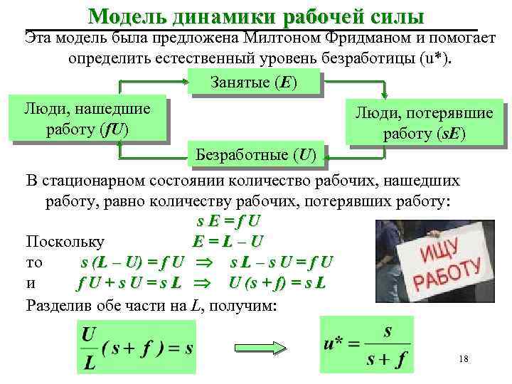 Модель динамики рабочей силы Эта модель была предложена Милтоном Фридманом и помогает определить естественный