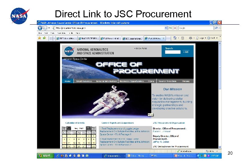Direct Link to JSC Procurement 20 