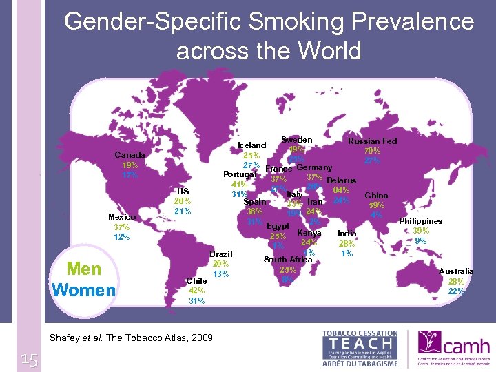 Gender-Specific Smoking Prevalence across the World Canada 19% 17% Mexico 37% 12% Men Women