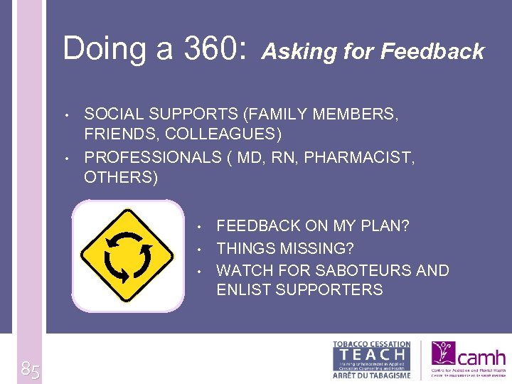Doing a 360: Asking for Feedback • • SOCIAL SUPPORTS (FAMILY MEMBERS, FRIENDS, COLLEAGUES)