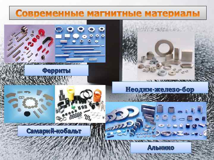Ферриты Неодим-железо-бор Самарий-кобальт Альнико 