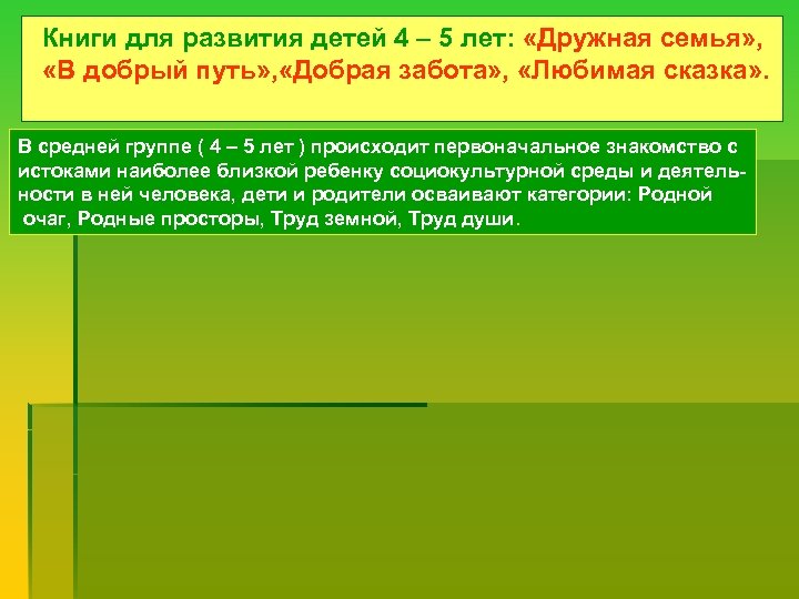 Книги для развития детей 4 – 5 лет: «Дружная семья» , «В добрый путь»