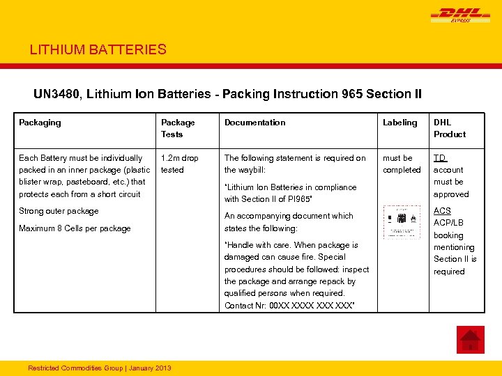 LITHIUM BATTERIES UPDATED ACCORDING TO THE IATA DGR