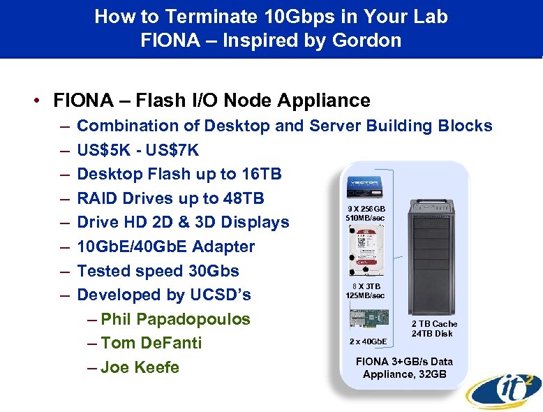 How to Terminate 10 Gbps in Your Lab FIONA – Inspired by Gordon •