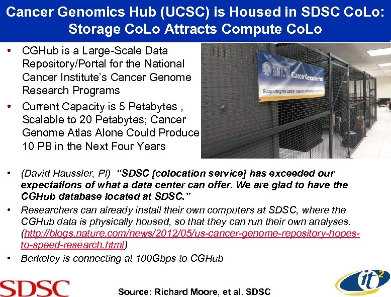 Cancer Genomics Hub (UCSC) is Housed in SDSC Co. Lo: Storage Co. Lo Attracts
