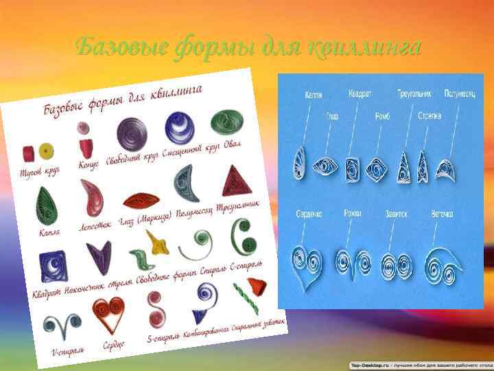 Базовые формы для квиллинга 