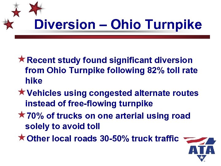 Diversion – Ohio Turnpike «Recent study found significant diversion from Ohio Turnpike following 82%
