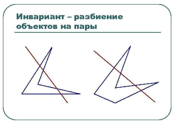 Инвариант – разбиение объектов на пары 
