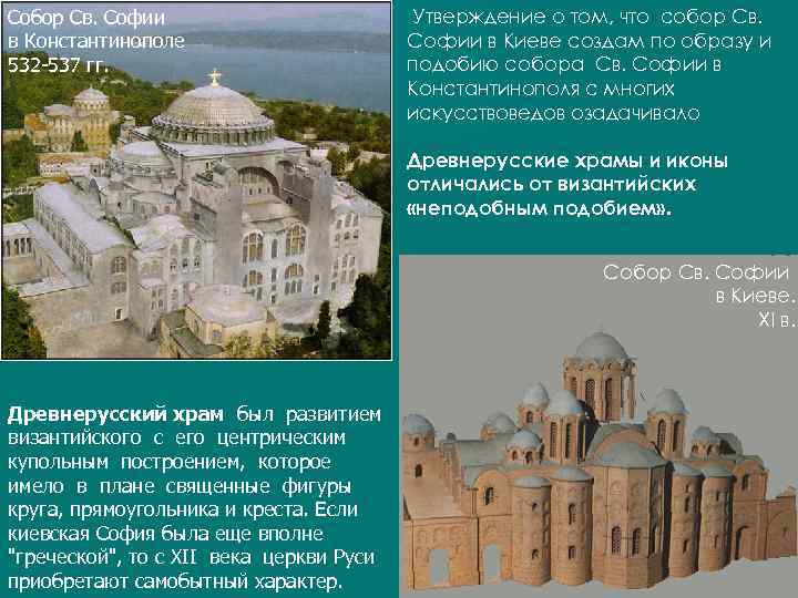 Собор Св. Софии в Константинополе 532 -537 гг. Утверждение о том, что собор Св.