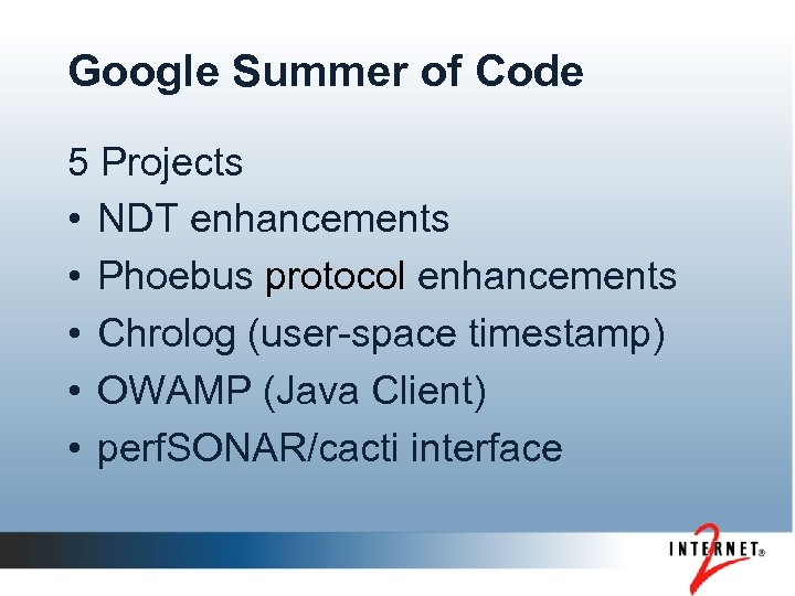 Google Summer of Code 5 Projects • NDT enhancements • Phoebus protocol enhancements •