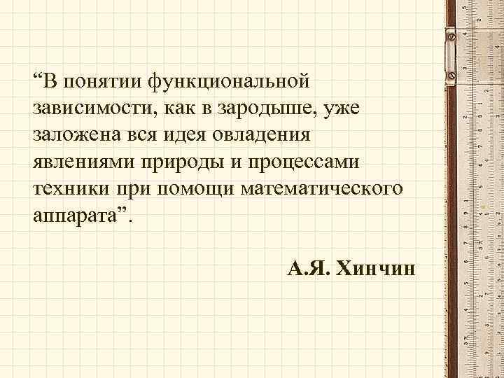 “В понятии функциональной зависимости, как в зародыше, уже заложена вся идея овладения явлениями природы