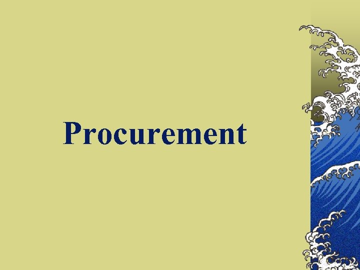 Procurement 