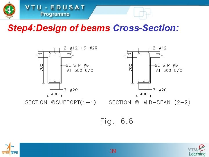 Step 4: Design of beams Cross-Section: 39 