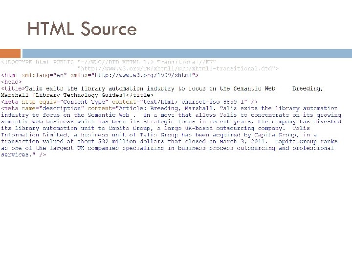 HTML Source 