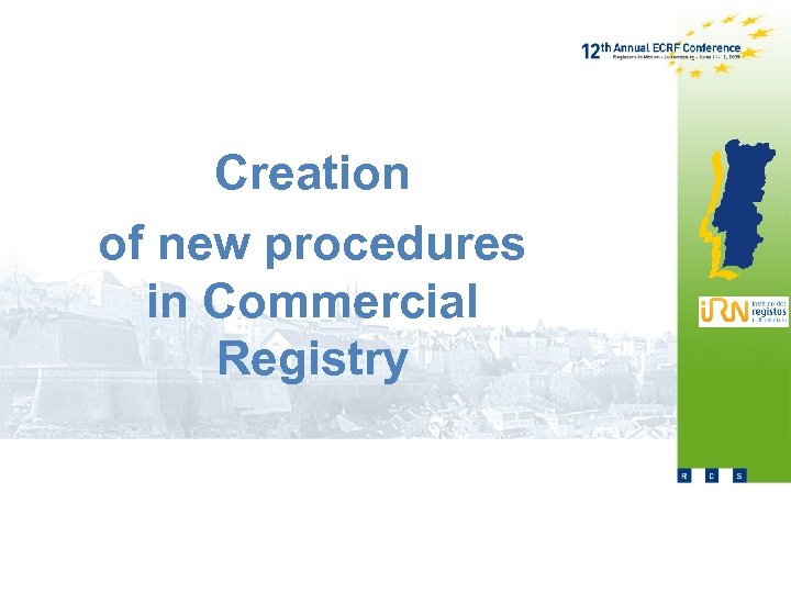 Creation of new procedures in Commercial Registry 