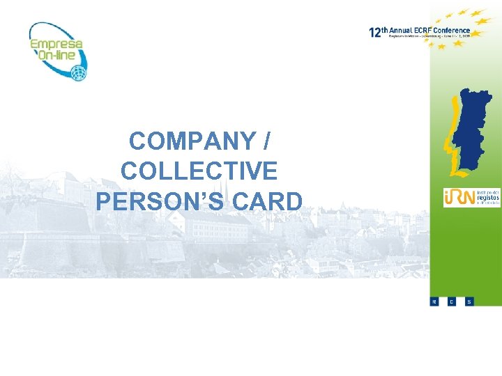 COMPANY / COLLECTIVE PERSON’S CARD 