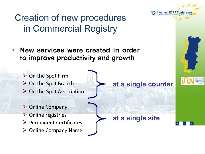 Creation of new procedures in Commercial Registry • New services were created in order