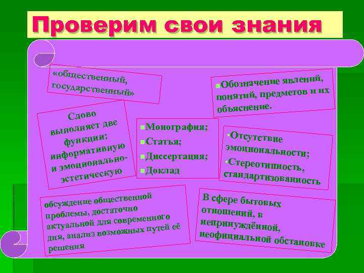 Проверим свои знания «обществен ный, государств енный» Слово т две полняе вы и: функци