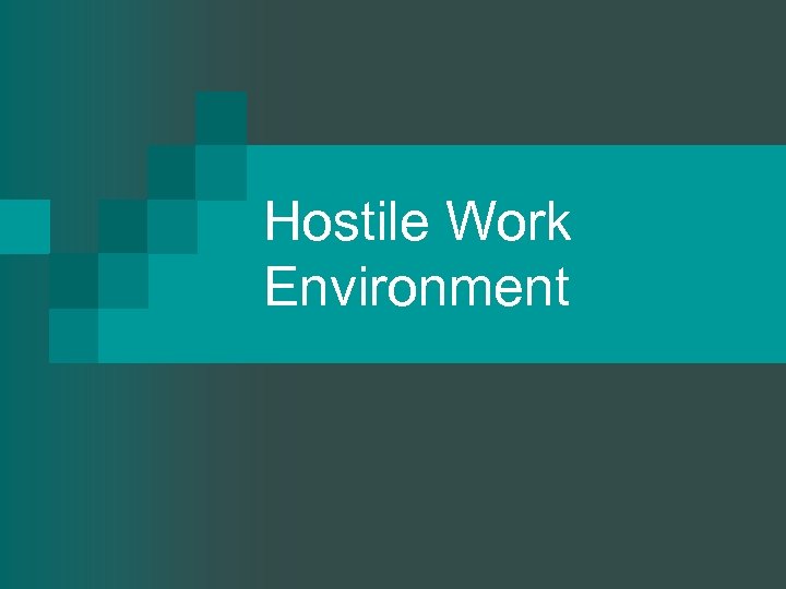 Hostile Work Environment 