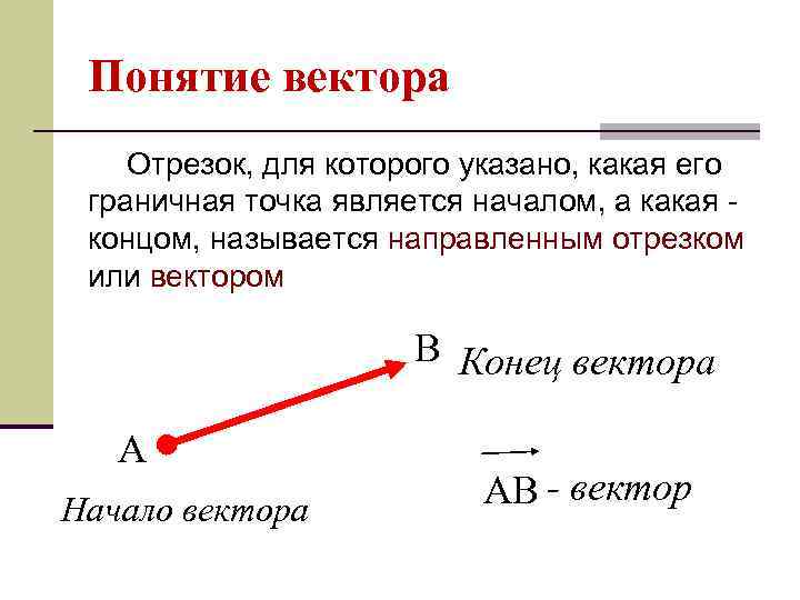 Понятия вектора презентация