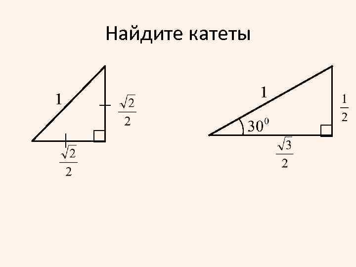 Найдите катеты 