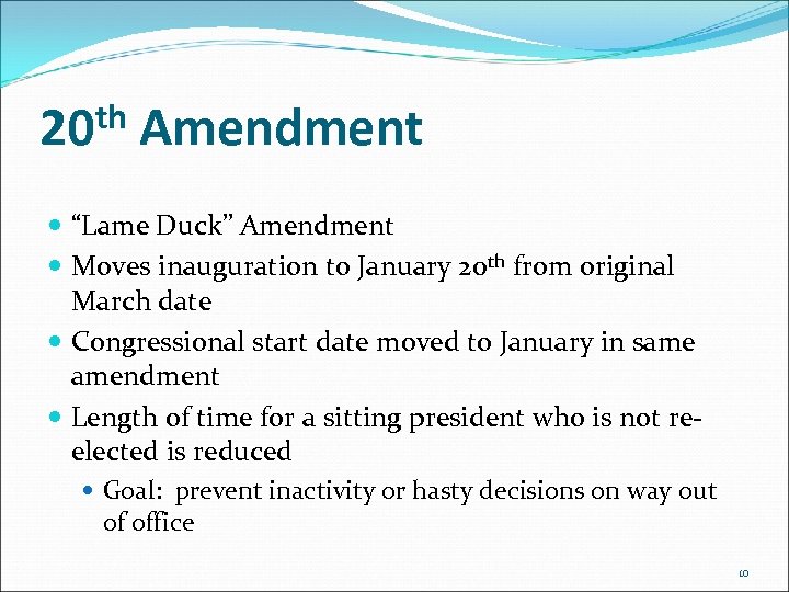 lame duck amendment