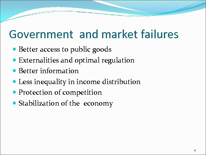 MARKET FAILURES POLITICS AND REGULATION Market Failure Equilibrium